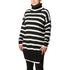 Maglione a collo alto a righe nere e bianche da donna Swish Jeans, Abbigliamento Donna, SKU c811000223, Immagine 0
